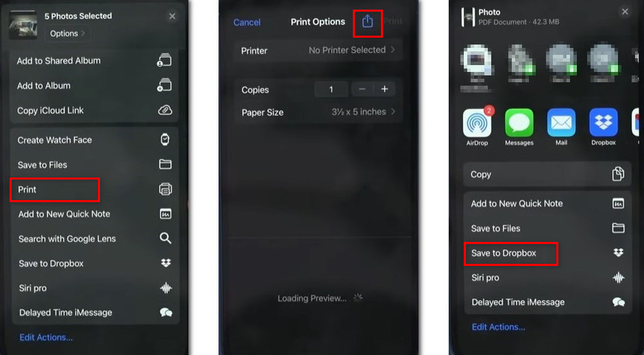 Stampa Foto in PDF su iPhone