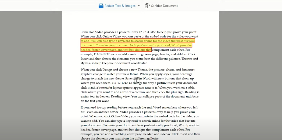 Redact Text in Acrobat