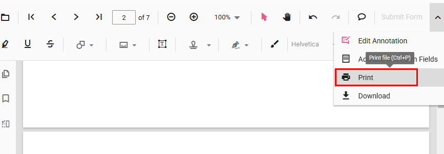 Print the PDF without Signature from PDF Online Editor