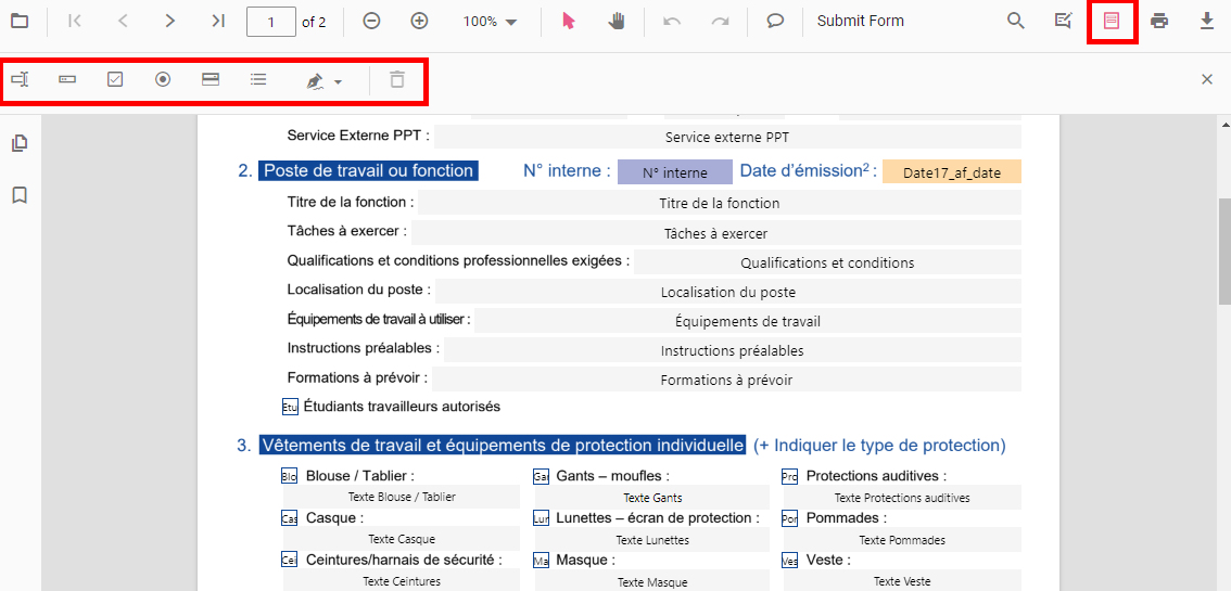 Remplir le formulaire PDF en ligne gratuitement