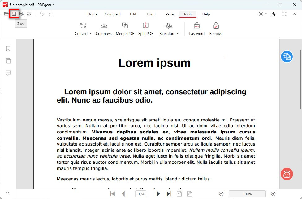 Save the Password-protected PDF