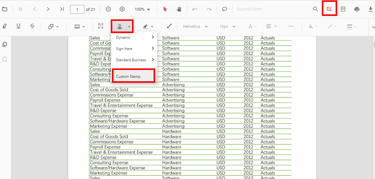 Selecciona el Sello Personalizado
