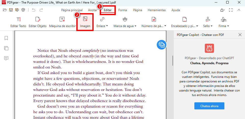 Seleccionar Insertar Imagen en PDF