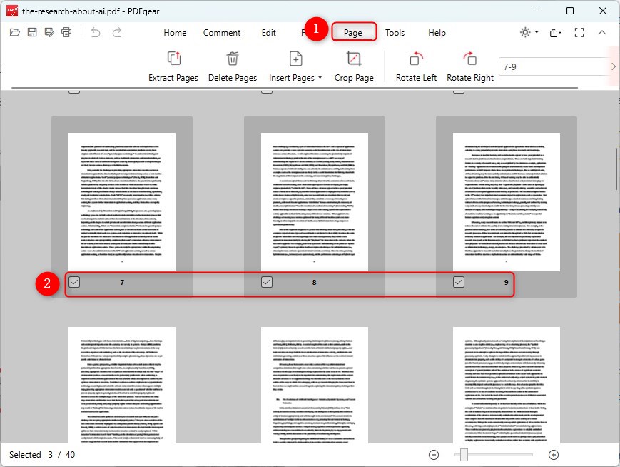 Select Pages to Extract