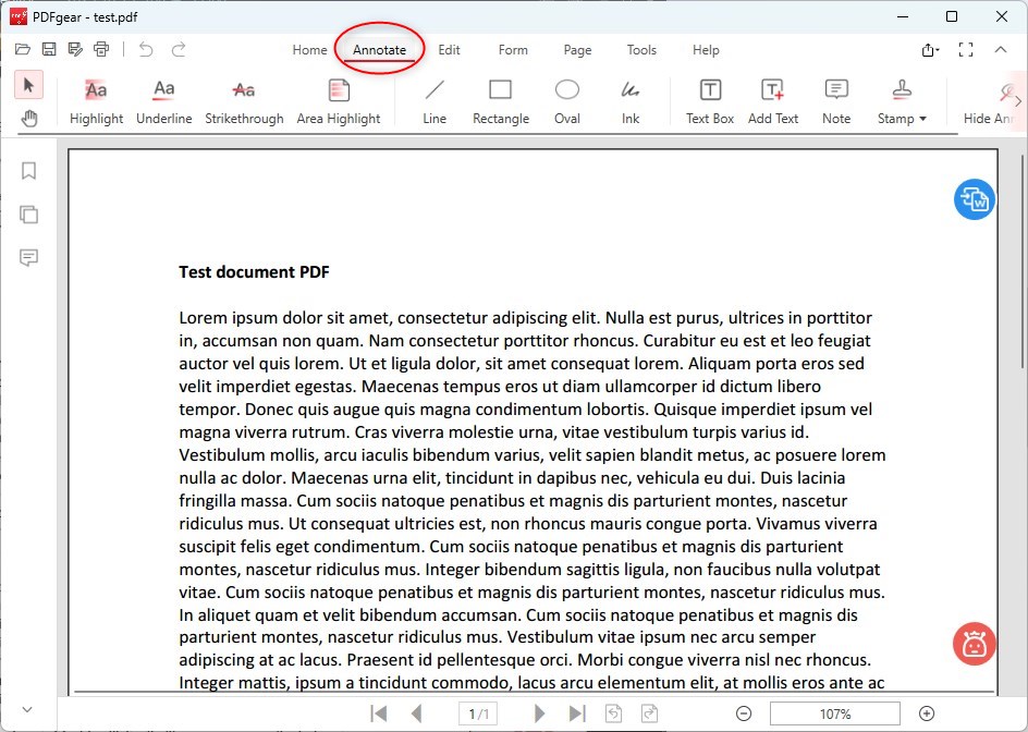 Open the Annotate Tab