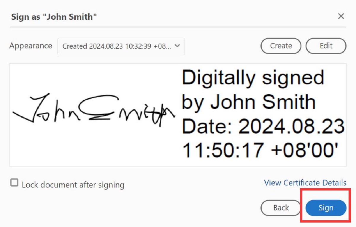 Set Signature Appearance in Adobe Acrobat