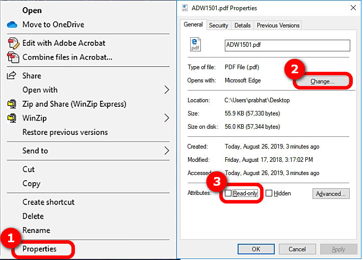 Set the PDF to Read-Only on Windows
