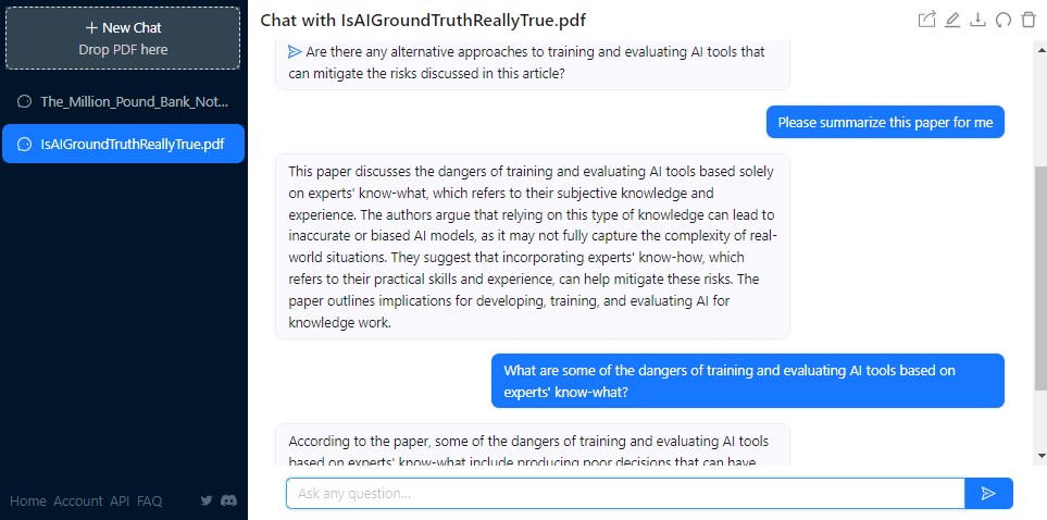 Summarize a PDF with ChatPDF Online