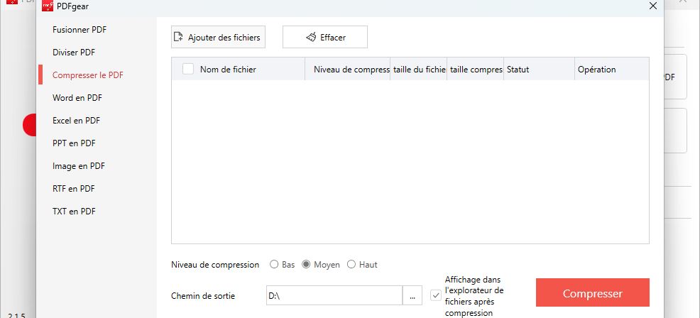Téléchargez des fichiers PDF à compresser