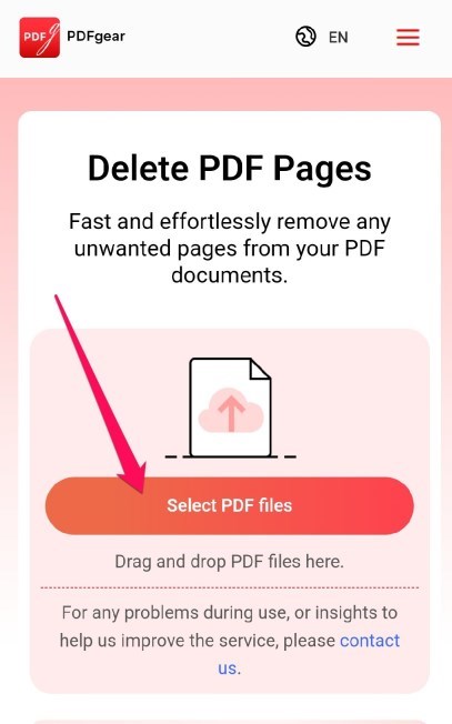 Upload a File to PDFgear PDF Page Remover