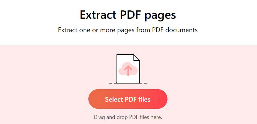 Téléchargez un PDF pour l'extraction de pages en ligne