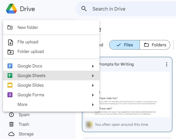 Upload a PDF to Google Drive