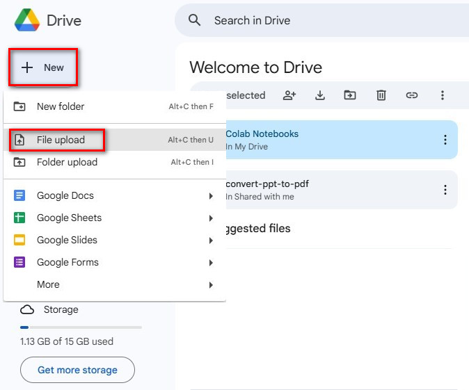 Upload a File to Google Drive