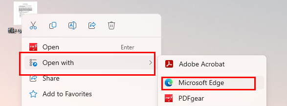 Open a PDF with Edge