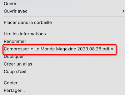 Compresser le fichier PDF