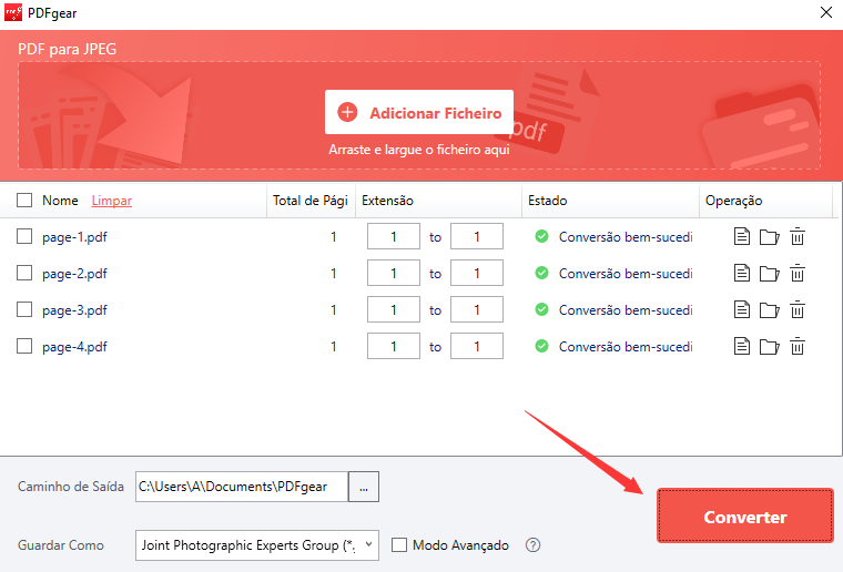 Converta PDF para JPG em lotes gratuitamenta