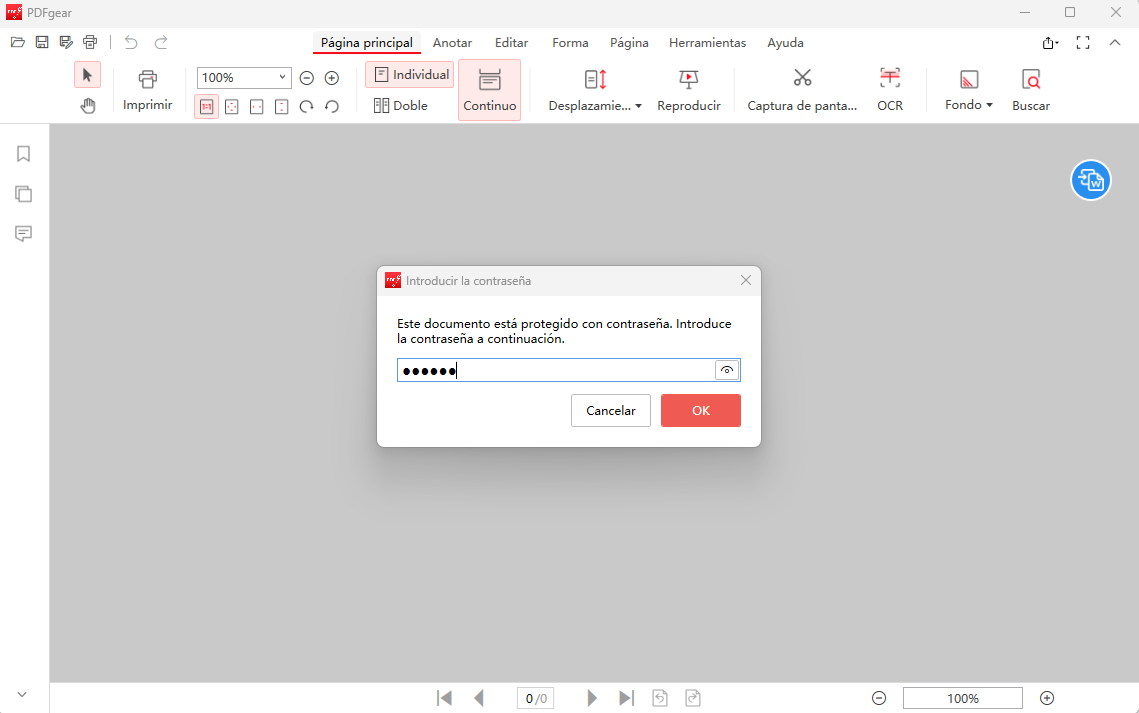 Desbloquee el PDF con Contraseña
