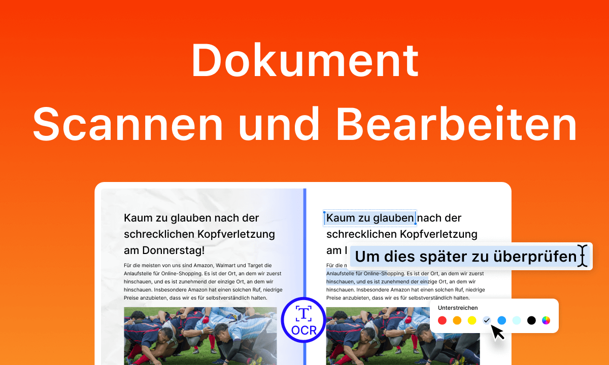 So scannen und bearbeiten Sie ein Dokument kostenlos