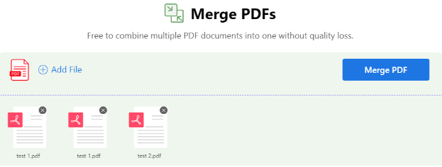 Merge PDF Files in PDFgear Online Combiner